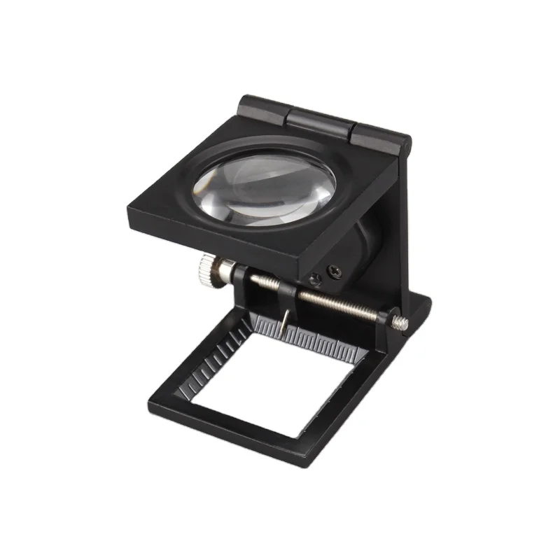 Wholesale TH-9005A 8X Cloth Inspecting Zinc Alloy Folding LED lamp Magnifier with scale. Magnifying Glass With Led light
