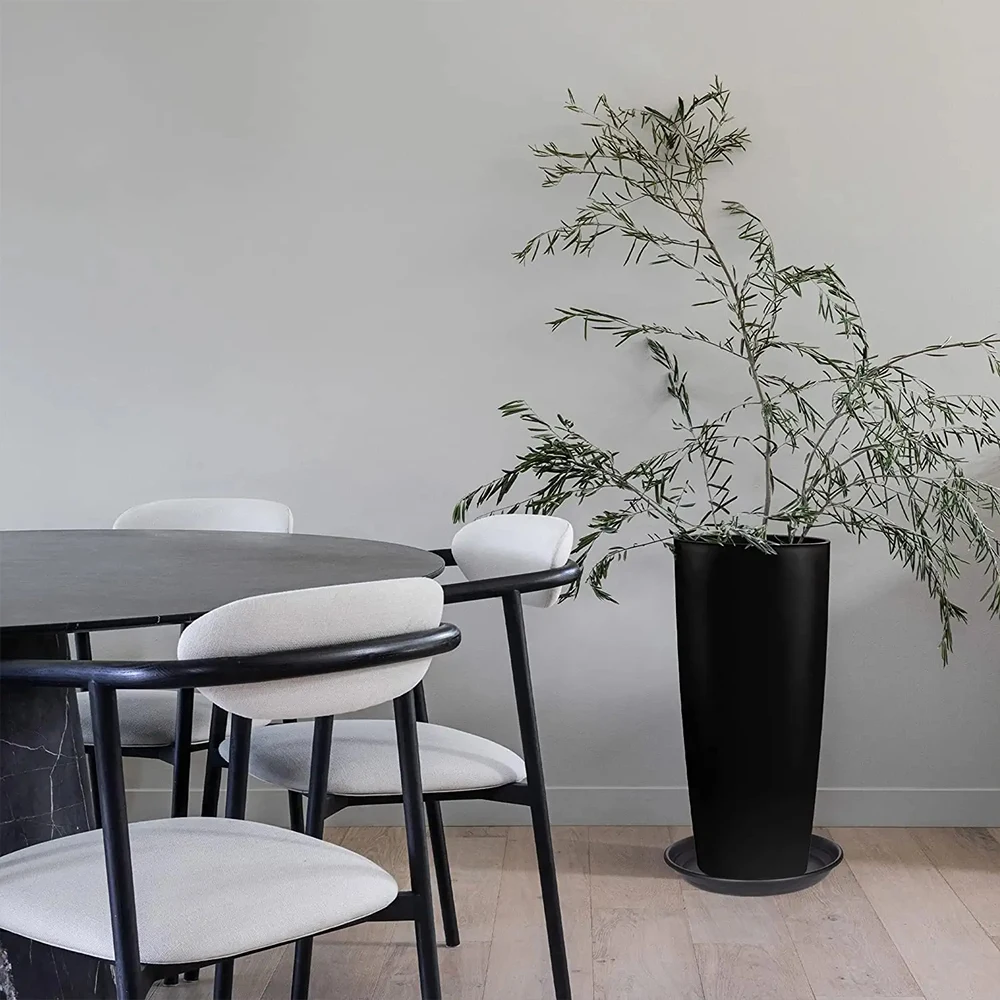 Factory Price Various Sizes Durable Round Black Plastic Flower Pot hydroponic Round Flower Tray Plant Pot Saucers for Indoor Flo