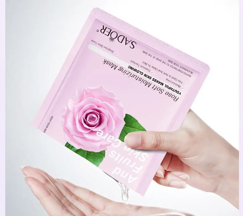 100%  Organic Best Whitening Moisturizing Sheet Mask Wholesale OEM Plant Rose Mask Hydrating moisturizing
