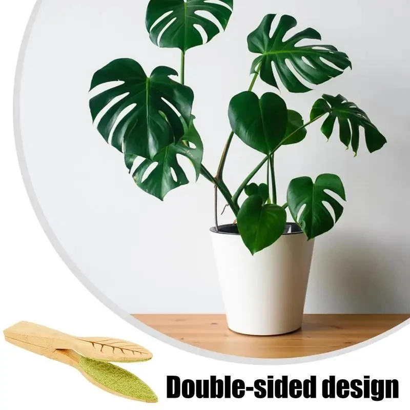 Plant Leaf Cleaning Tongs Garden Yard Wooden Leaf Cleaning Tool Portable Handheld Leaf Cleaning Brush Clip Plant Accessories