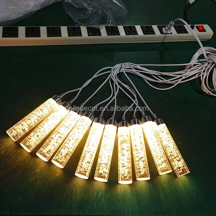 Frosted Rod Chandelier Bubble Chandelier Acrylic Rod Chandelier Wedding Stage Ceiling Light Wedding Hall Decoration Prop