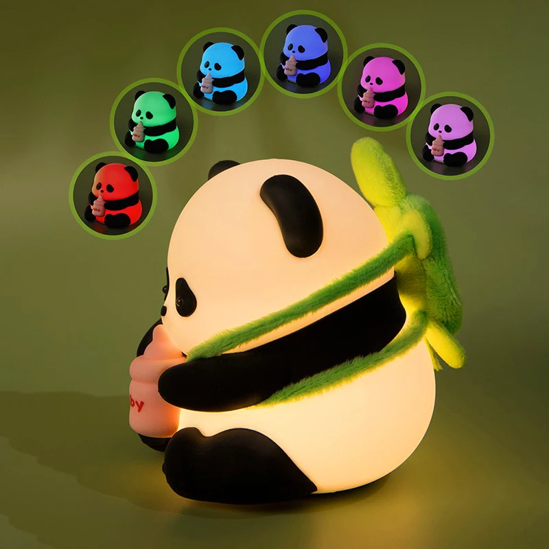 2024 New Panda Squishy Silicone Night Light 3 Level Dimmable Nursery Night Light for Room Decor Cute Children Gift