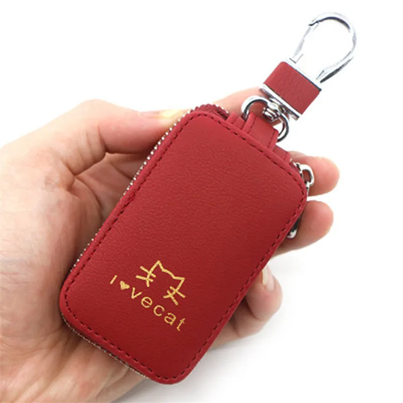 Gold cat print Wallet Multifunction Keys Organizer Fashion women Car Key Holders Ladies car key bag