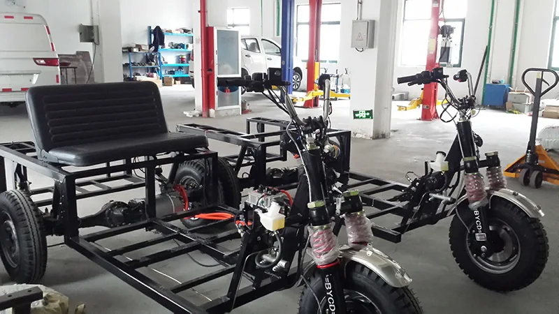 Strong full chassis design and making prototypes testing and full CKD parts delivery arrange for electric tricycle and motocycle