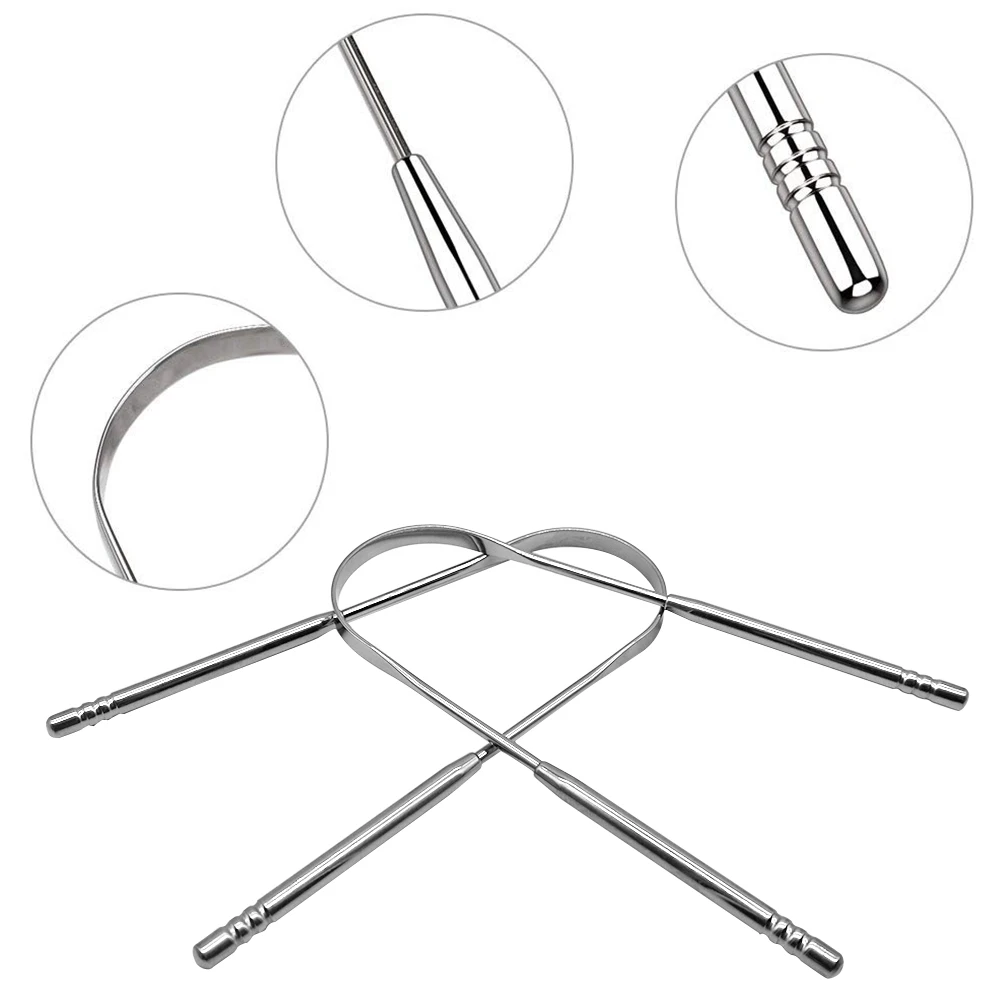 Surgical Grade Stainless Steel Dental Scaler Oral Care Tongue Cleaner Scraper