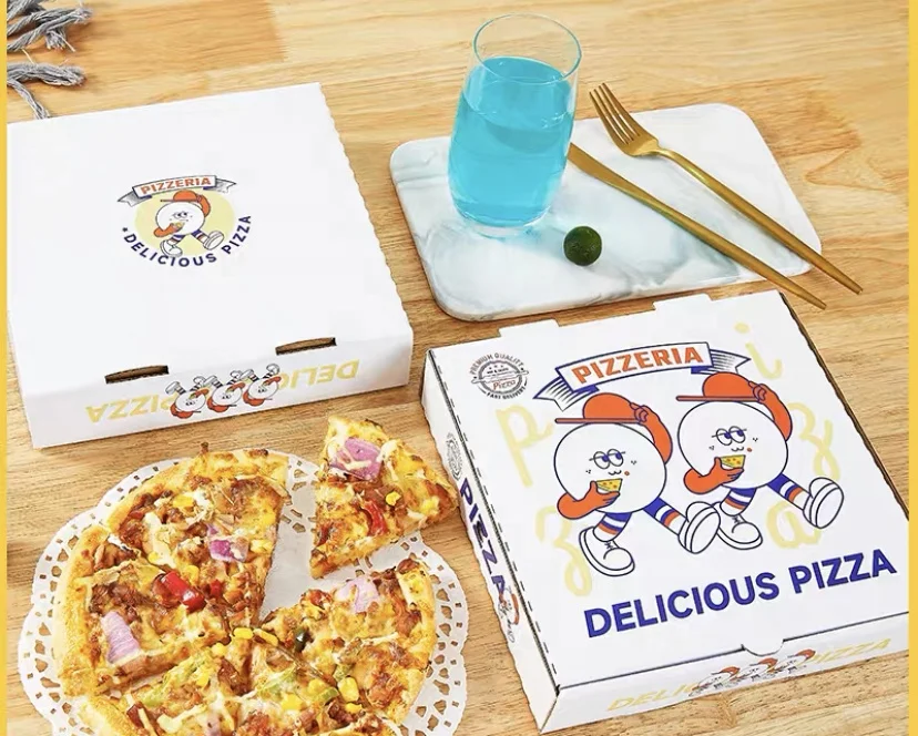 Wholesale Pizza Box Cheap Price Custom Printed Personalised All Size Hamburger Kraft Corrugated Paper Pizza Boxes With Logo