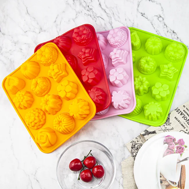 Mini Muffin Cup 12 Cavity Silicone Cake Molds Soap Cookies Cupcake Baking Equipment And Accessories Pan Mold Tray