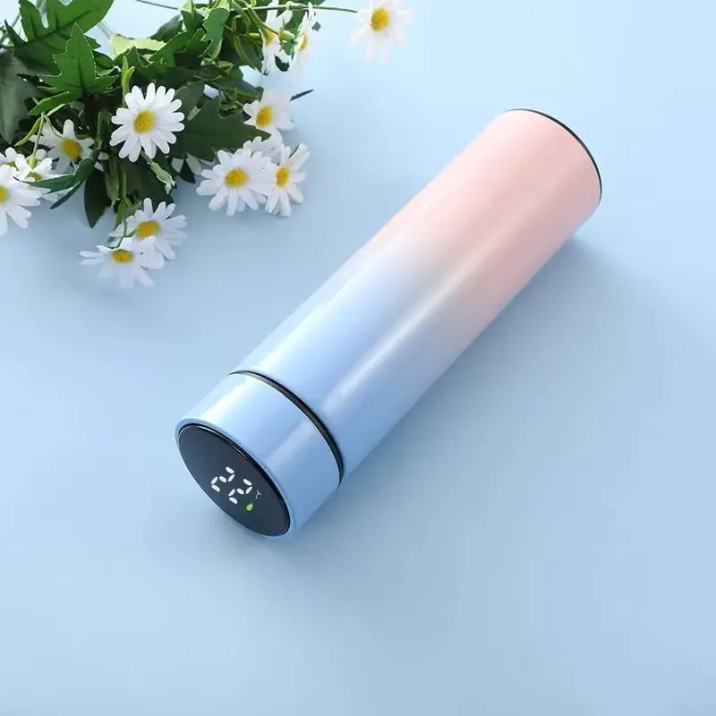 500ml Stainless Steel Thermos With Touch Sensor Led Digital Smart Leakproof Vacuum Flasks Water Bottle
