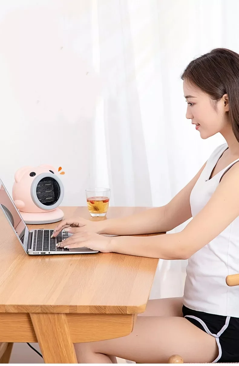 New Arrive Intelligent Mini Home Small Desktop Portable Electric Fan Heaters Shake Mini Fan Warm Heater Fan In Winter