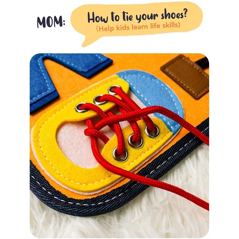 Hot Sell Felt Toddler Busy Board Educational Learning Baby Toddlers Busy Book For Basic Skill