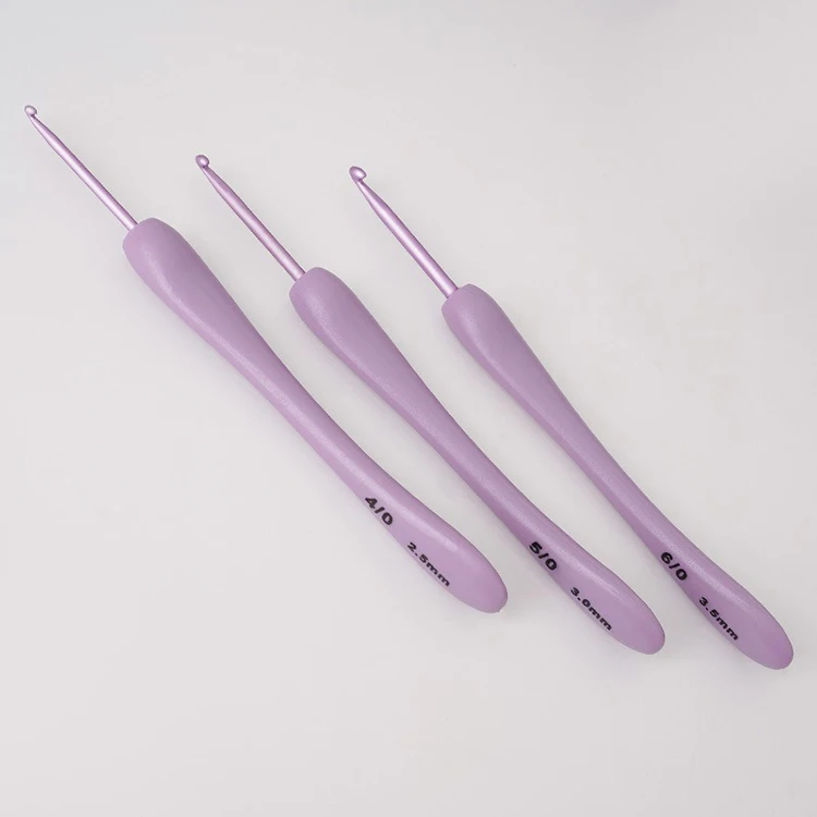 8Pcs/set Purple Crochet Hooks Set Craft Crochet Weaving Knitting Needles Hooks For Sewing Crafts Stitching 2.5-6.0mm