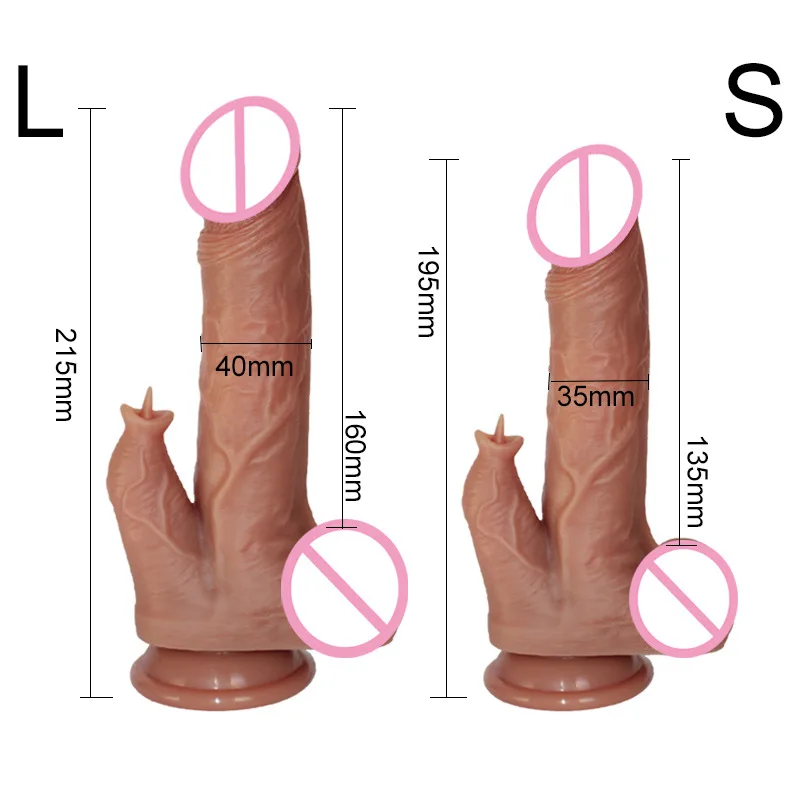 Wireless Remote Control Heating Penis Telescopic Realistic Vibrating Dildo Tongue Licking Swing Dildo For Women Sex Masturbation