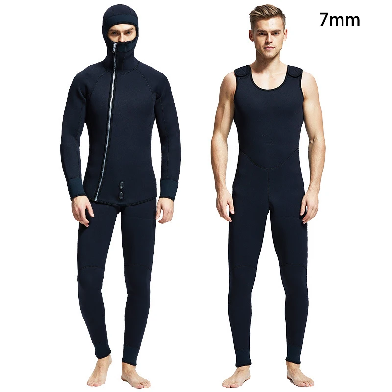 
New Arrival Professional 7mm Camouflage Two Piece Spearfishing Man Wetsuit For Winter 