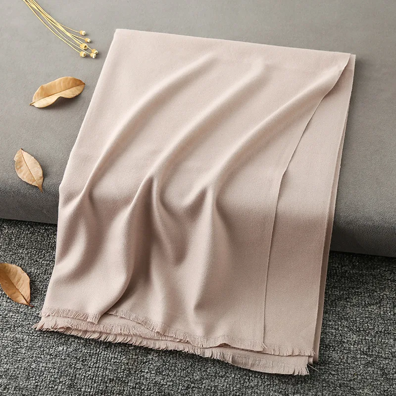 2024 Custom Wholesale Solid Color Italian 100% Cashmere Scarf For Women