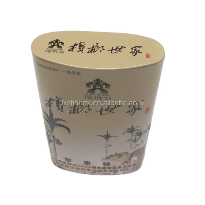 Custom print metal seamless oval shape cylinder food grade tea tins jar luxury packaging cans coffee grind tin box for coffee