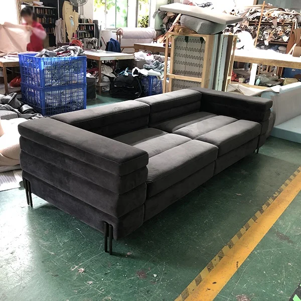 Jonathan adler Light luxury designer modern gold metal base velvet sofa for living room hotel club villa