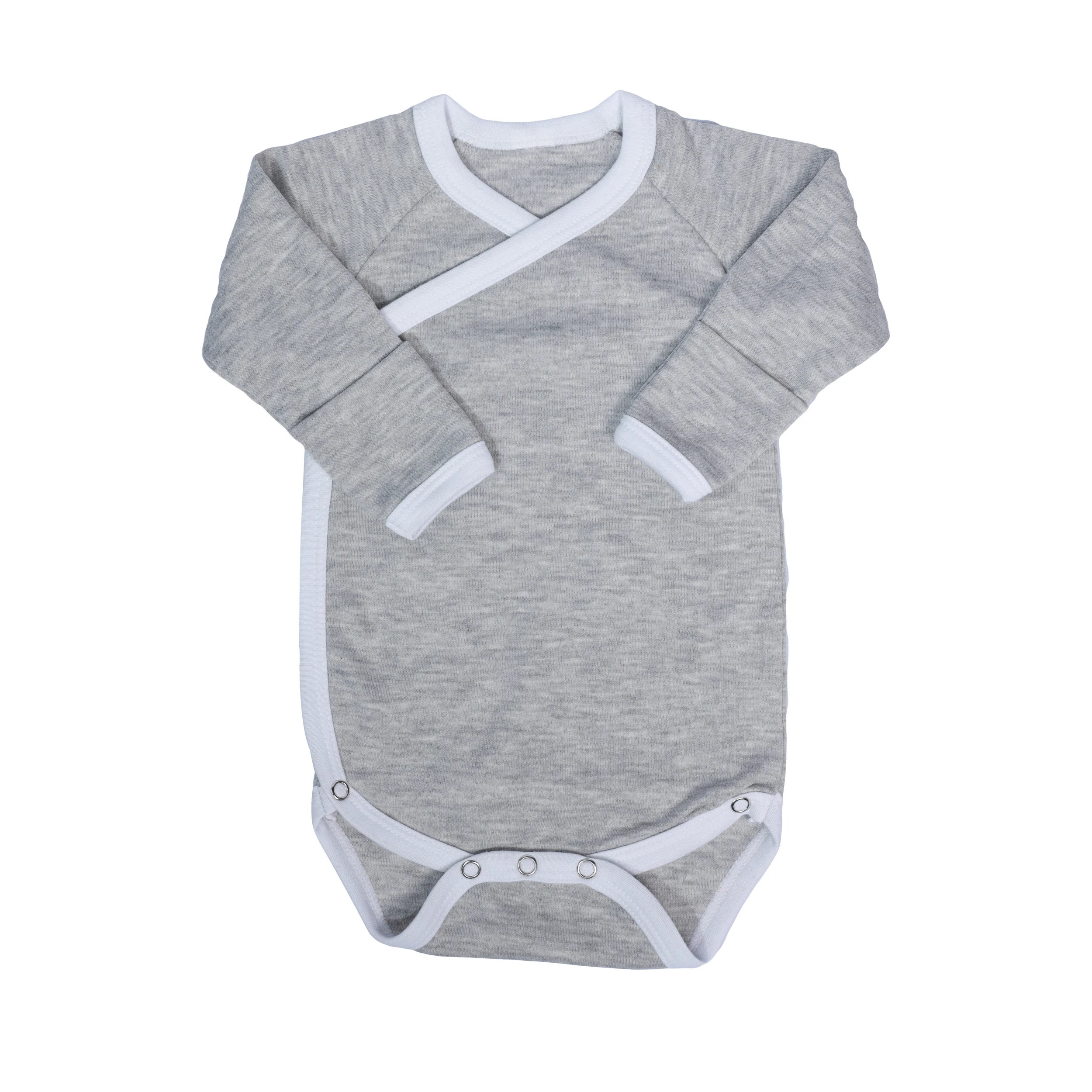 Baby Long Sleeve Onesi w/ Mittens 65% Polyester 35% Cotton Blend White