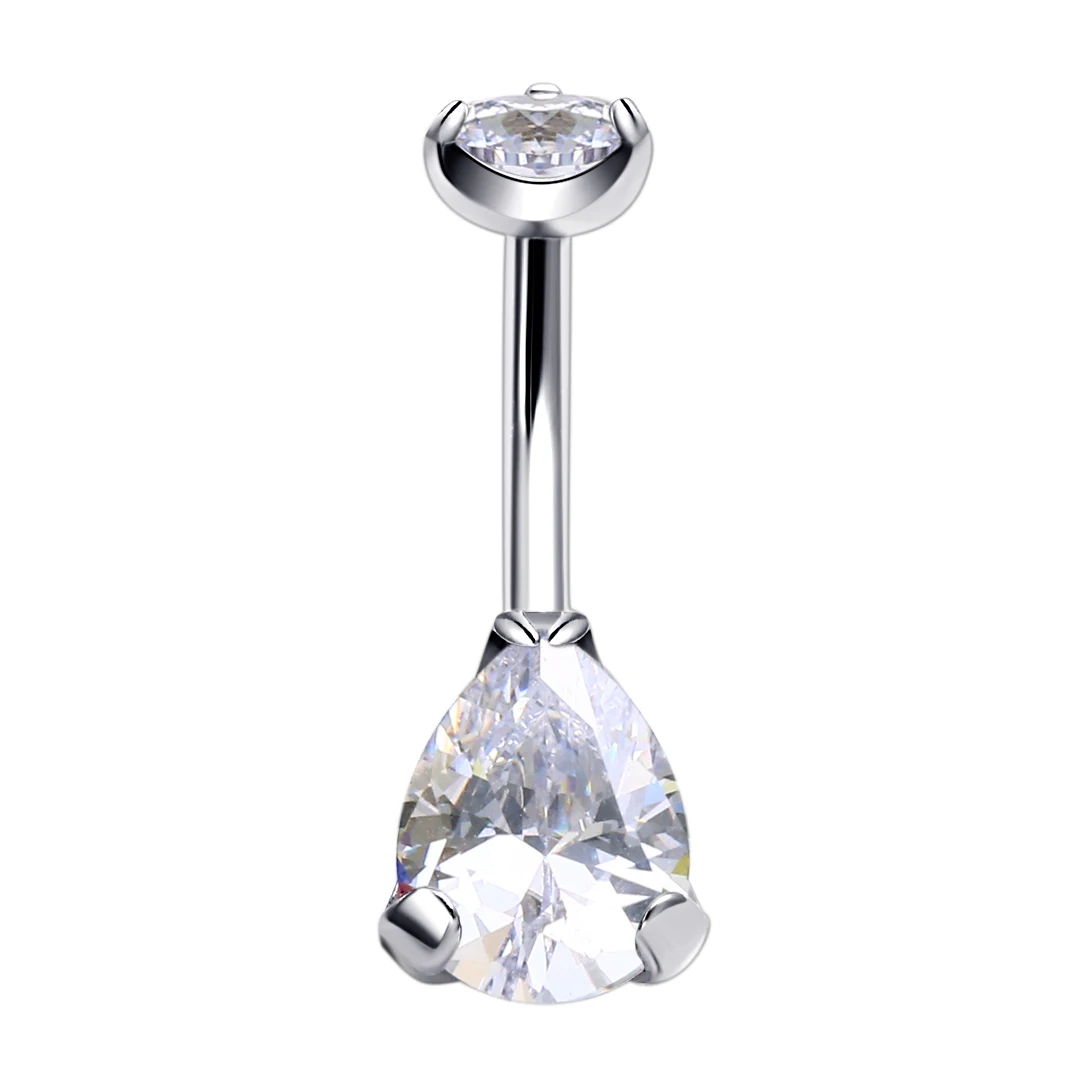 Hot Selling Prong Set Cz Opal Navel Ring G23 Piercing navel ring belly button titanium