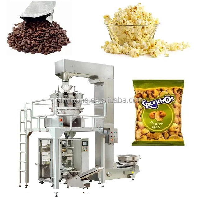 500g Salt Feed Soil Charcoal Weighing Packing Machine 100g Crispy Chips Puffed Snack Bag Packer Dry Nut Grain Granule Bag Packer