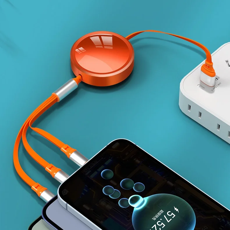 Выдвижной 3 в 1 кабель питания для мобильного телефона USB передачи данных быстрое зарядное устройство даты набор с логотипом Роскошный бизнес подарок