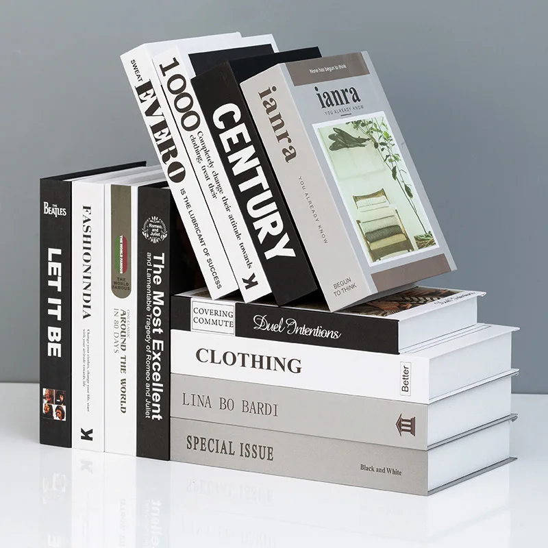 High quality luxury famous brand decorative fake books home decor modern faux books fake book decoration