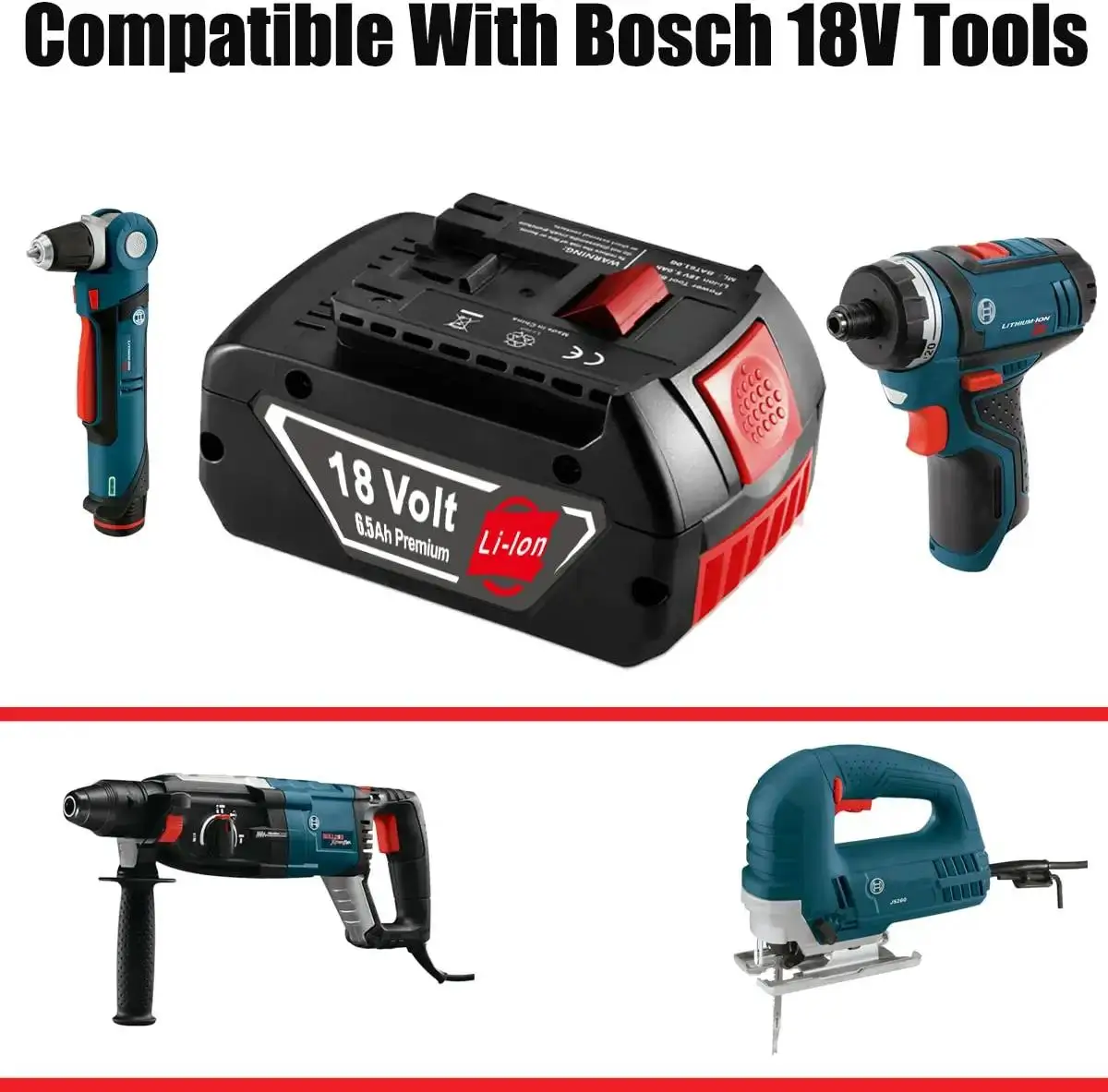 18V 5.0Ah replacement Battery Compatible With Bosch 18V tool battery BAT610 BAT611 BAT619 BAT620 BAT610G tool battery