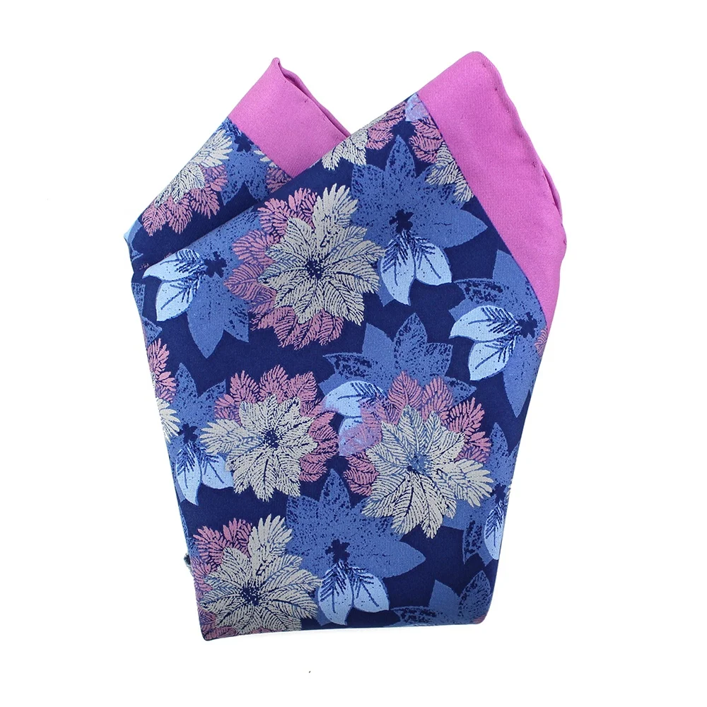 China Supplier Premium Men Business Novelty Fashion Custom Printing Leaf Wholesale Handkerchief Pocket Squares Hand Rolled