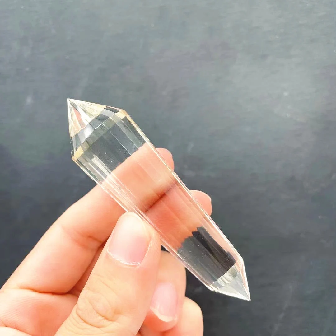 High Quality 100% clean Natural Vogel Clear Quartz Crystal 24 sides Points Healing Wands for Decoration
