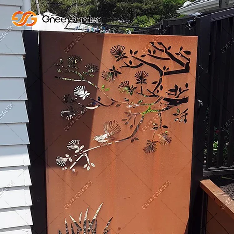 Garden Fencing Trellis Gates Courtyard Door Corten Steel Laser Cut Gates
