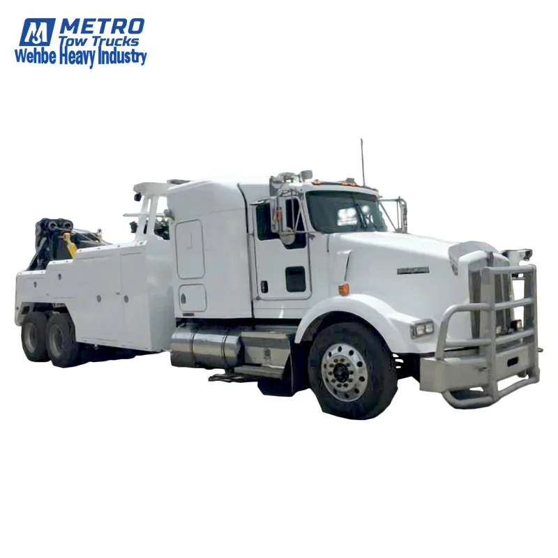 Metro Wehbe Heavy Duty Roll Back Wrecker Tow Truck 50 Tons Road Rescue Recovery Vehicles Tow Wrecker for Sale Customizable 2 Pcs