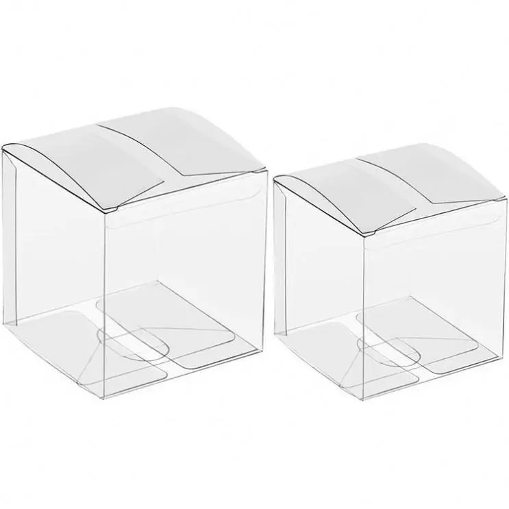 Plastic box OEM customized LOGO small gift box transparent 5x5 6x6 4x4 3x3 2x2 plastic pvc pet packaging box