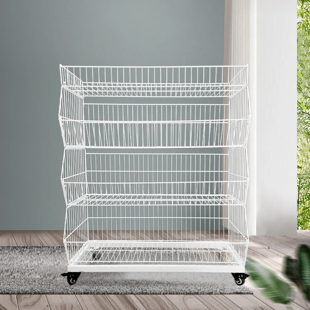 Metal Wire Storage Shelf Display Rack Supermarket Store Organizer Holder Large Retail Basket Stand