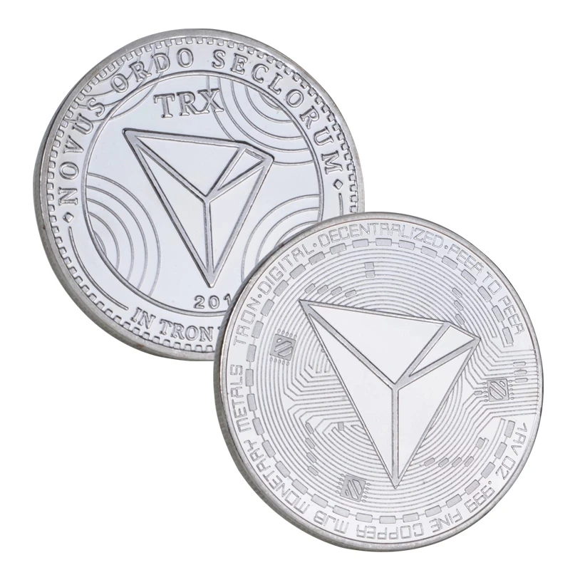 Металлическая памятная монета TRX, коллекционная криптовалюта