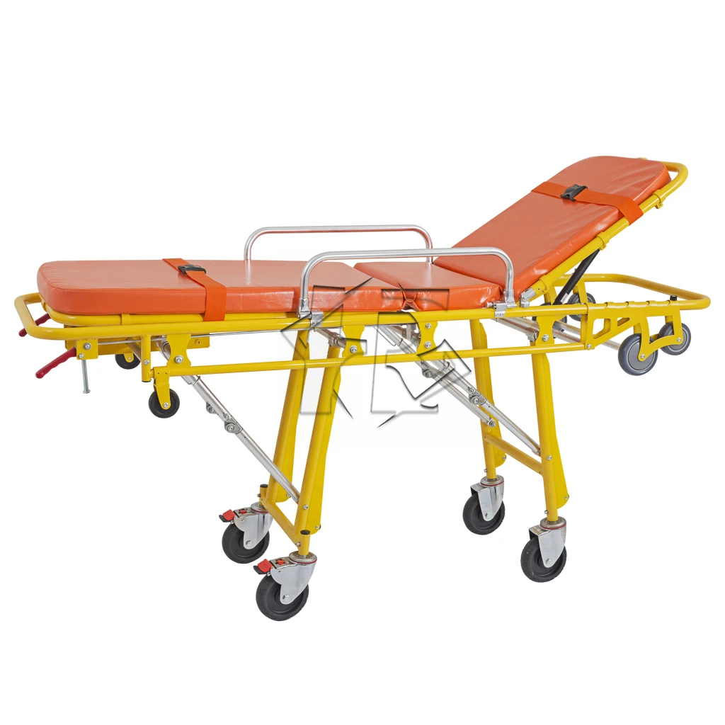 Emergency Ambulance Medical Equipment Folding Adjustable Ambulance Trolley