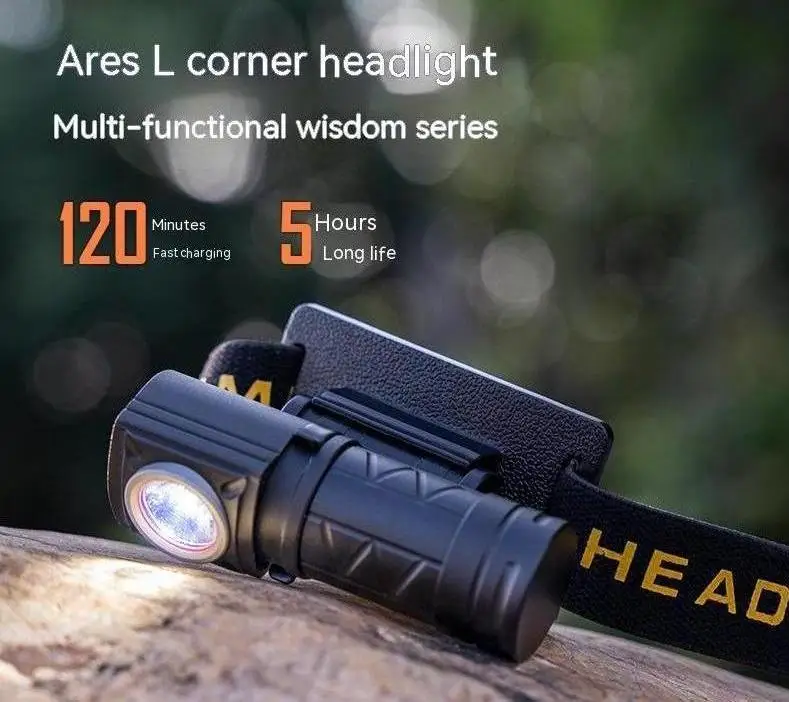 Multi-functional corner headwear portable mini EDC high light focus flashlight for outdoor walking headlight