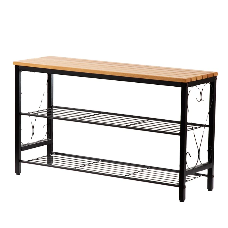 JB Factory Price Simple shoe rack cabinet and fashionable multi-layer wood metal shoe rack