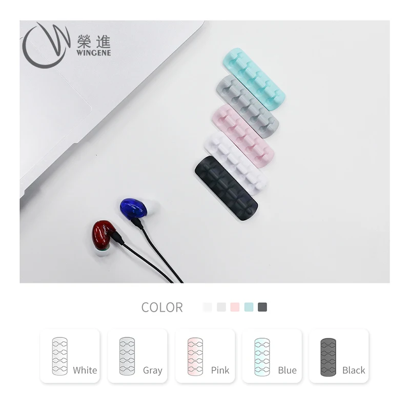 New Convenient Silicone Earphone USB Cable Clips Holder Desktop Cable Manager Organizer