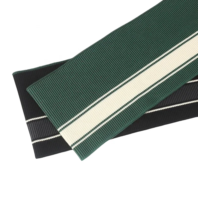 Popular high quality polyester  ribbed 2X1 hem fabric ribbed trim knit cuffs and hem neckline for baseball uniforms