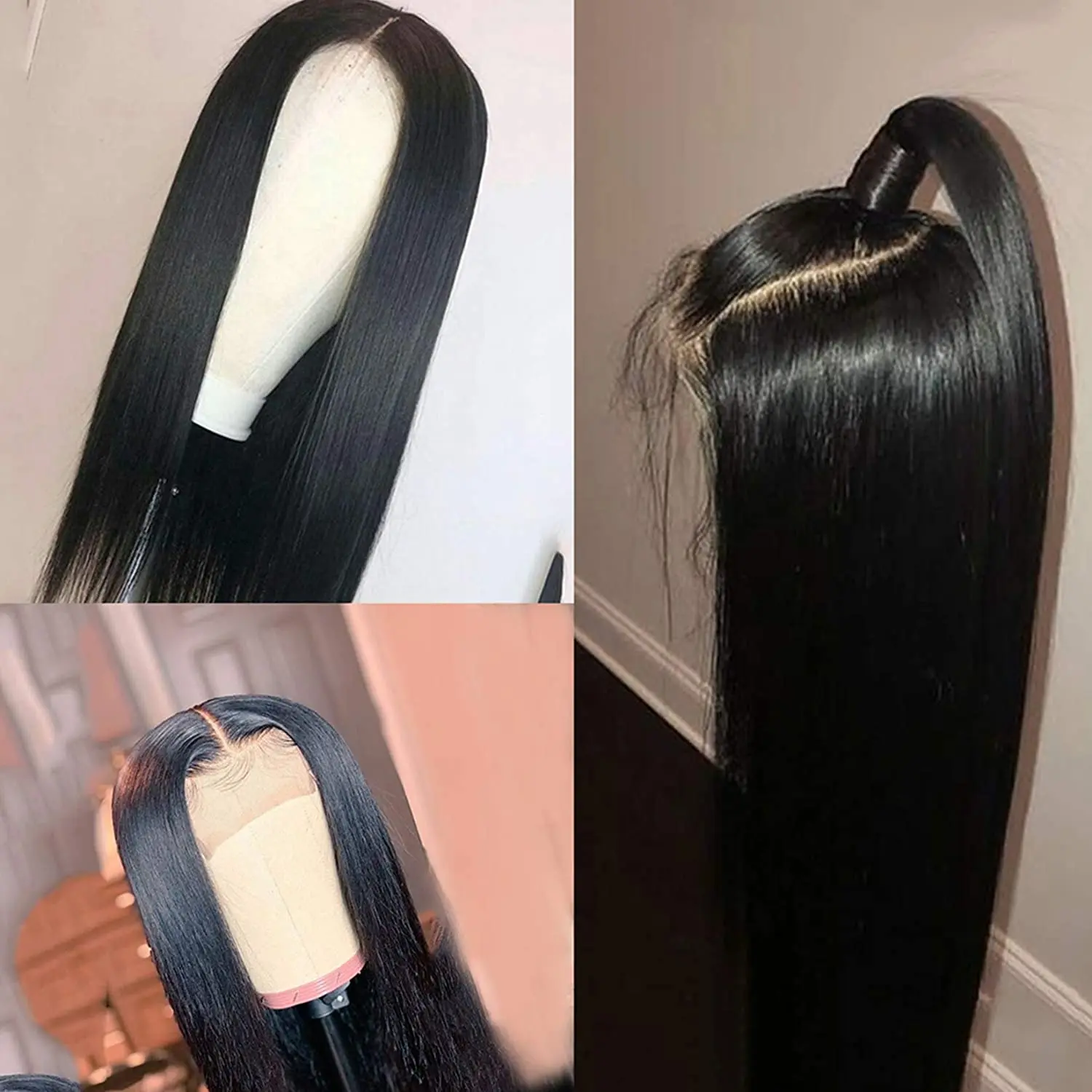 Wholesale Straight Human Hair Wigs With Bangs Full Machine Made Wigs For Black Women Brazilian Straight Hair Wigs With Bangs