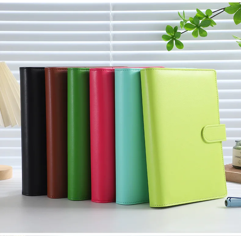 PU leather money binder organizer a6 a5 6 ring folder cash saving envelope budget binder with pocket holder