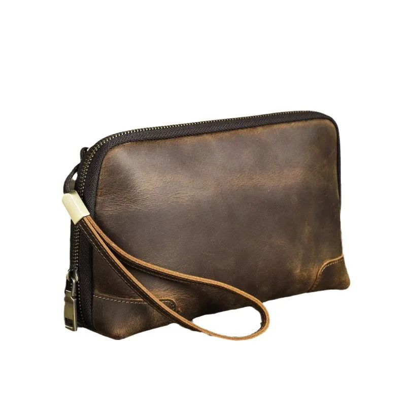 Factory Earphone Data Cable Protective Cover Outdoor PU Leather Travel Storage Anti-drop Zipper Bag Custom Logo with Strap