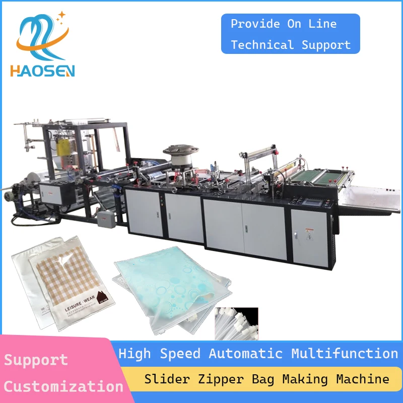 High Quality Full Automatic Spunbond + Polypropylene Film Plastic Zipper Non Woven Fabric Bag Making Machine Price
