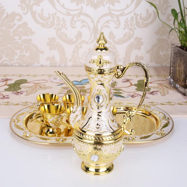 European-style vintage wine glass holder set hotel living room creative furnishings,Aladdin Lamp shaped trinket box souvenir
