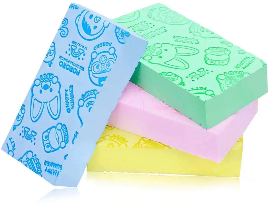 BONNO Exfoliating Bath Sponge Asian Bath Sponge for Shower Korean Moisturizer and Exfoliator Body Sponge