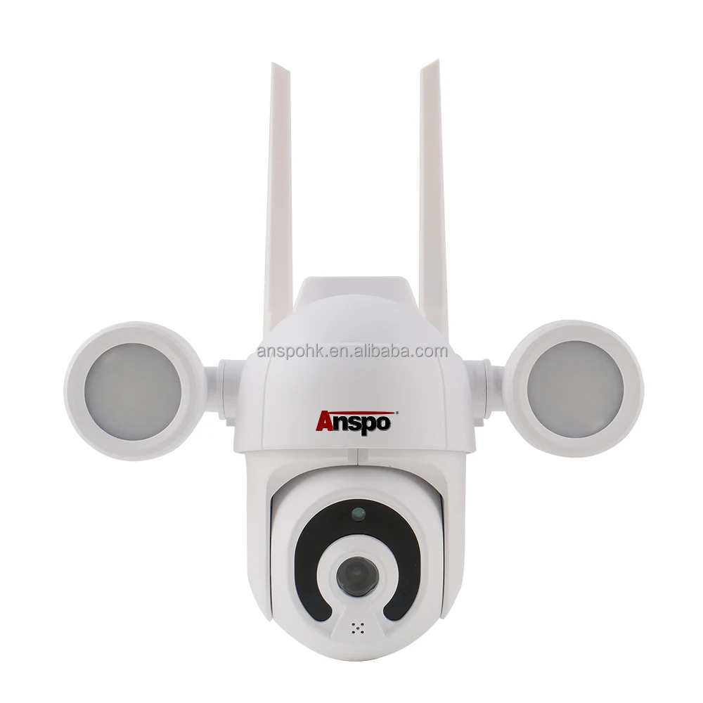 Anspo 3MP Smart Floodlight Camera Outdoor Speed Dome Wifi IP Camera PTZ Surveillance Security CCTV Camera AI Auto-Tracking