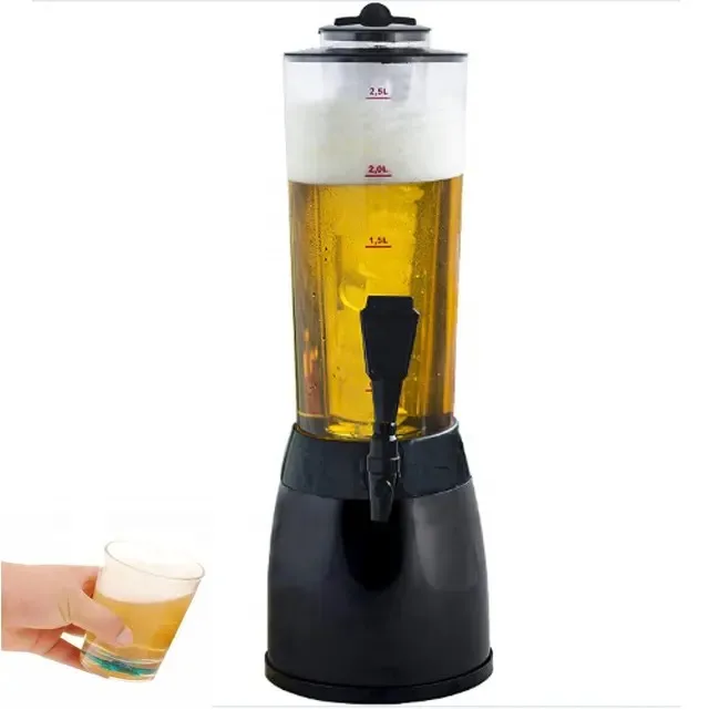 Plastic Draft Beer Tower 3L Tabletop Soft Drink Beer Dispenser Drink Tower Dispenser