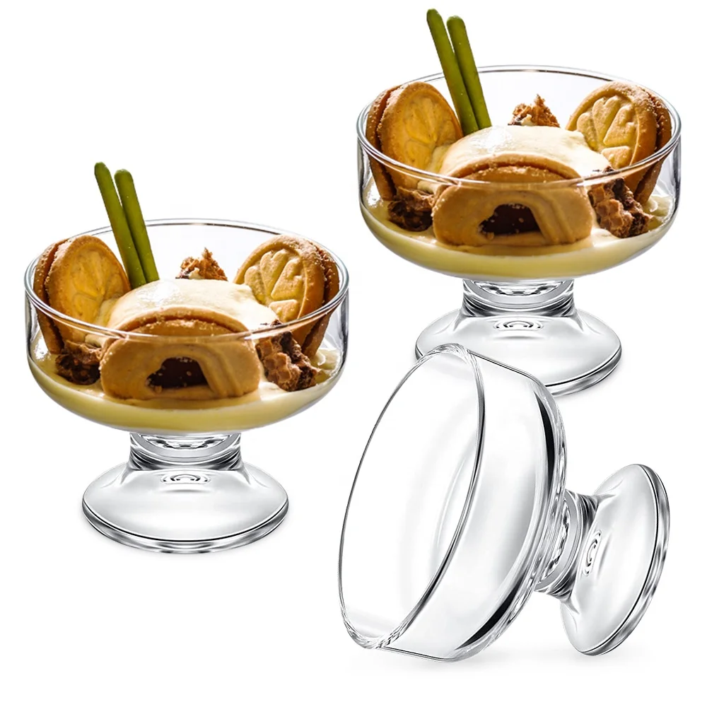 6oz Mini Dessert Glass Cup Serving Dishes Ice Cream Bowls Footed Sundae Trifle Bowl
