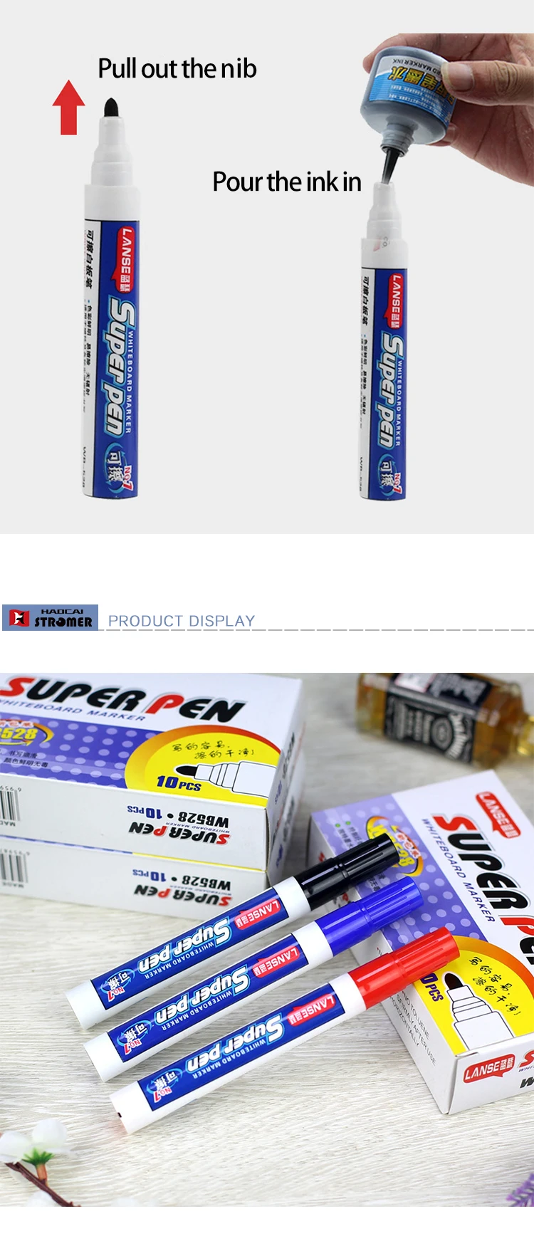 High quality  logo custom best magnetic ink 500ml whiteboard marker pen set