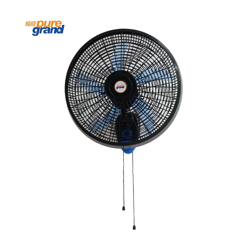 Industrial home air Cooling PP plastic 55W 3 speed 5 AS blades black  oscillating electric 18 inch wall mounted fan