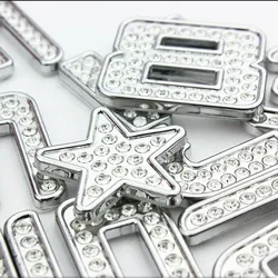 Factory Wholesale 3D Metal Car Sticker DIY Diamond English Letters Car sticker Crystal Diamond Metal Car decoration